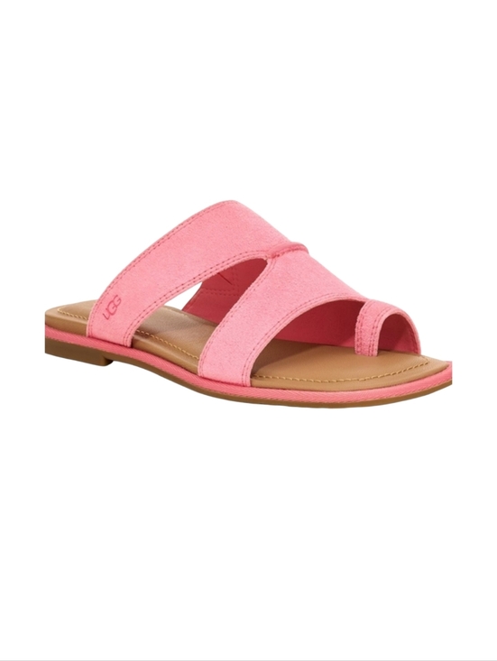 UGG Shoes - UGG Pink Flat Leather Slip On Summer Comfy Sandals